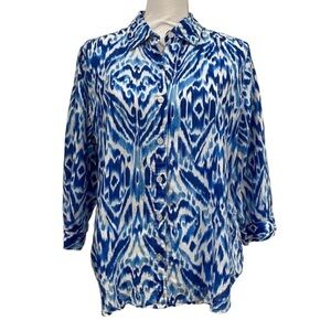 Chico's 2 Linen Ikat Shirt